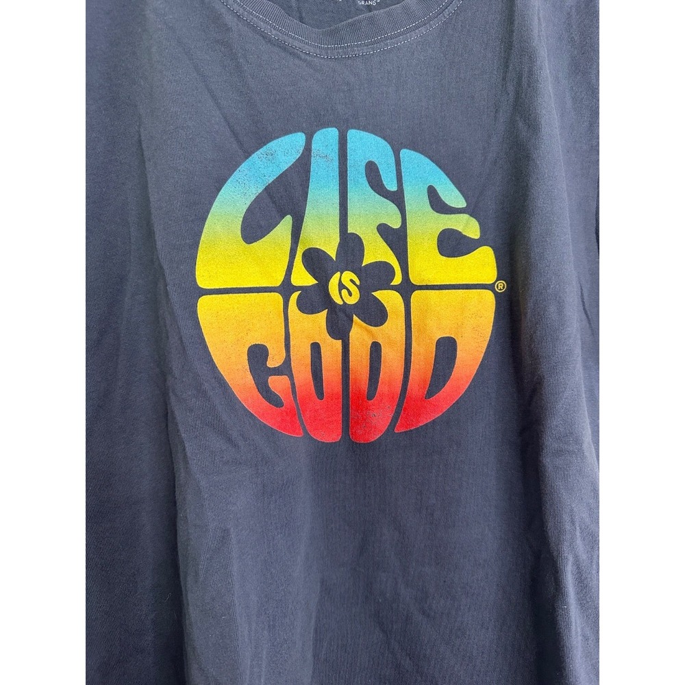 Life Is Good Women's Size XXL Navy Rainbow Ombre Logo SS Crusher Tee T-Shirt - Picture 3 of 5